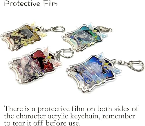 Miniatura 3 de Anime Genshin - Juego de llavero de 3 piezas, accesorios de llavero de acrílico para decoración colgante