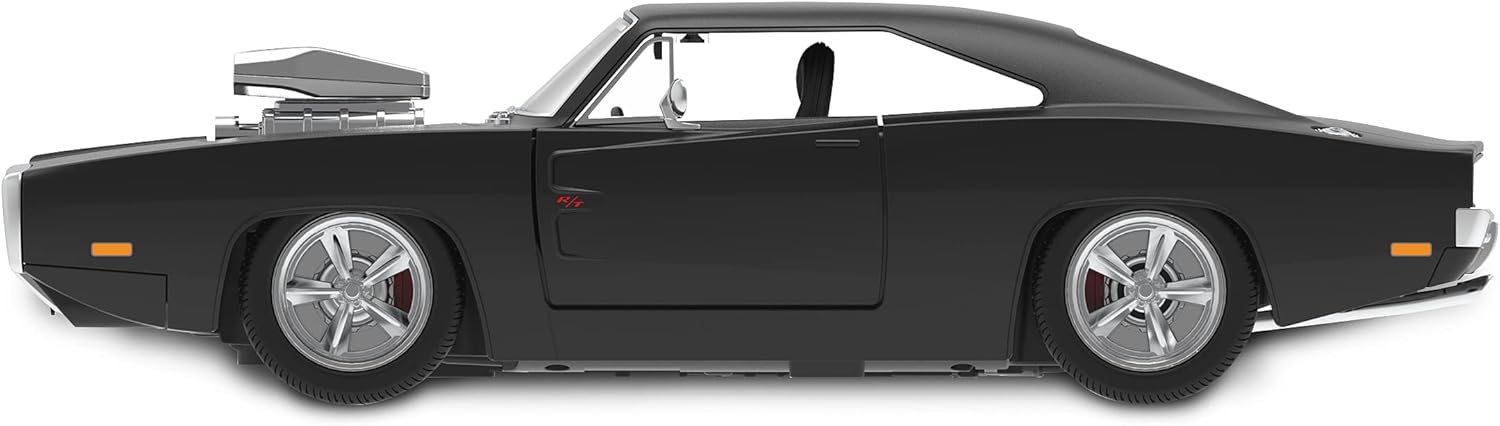 JAMARA 402117 Dodge Charger R/T 1970 1:16 Door 2.4GHz Licensed Manual, Detailed Interior, Faithful Painting, Remote Control RC Car, Black