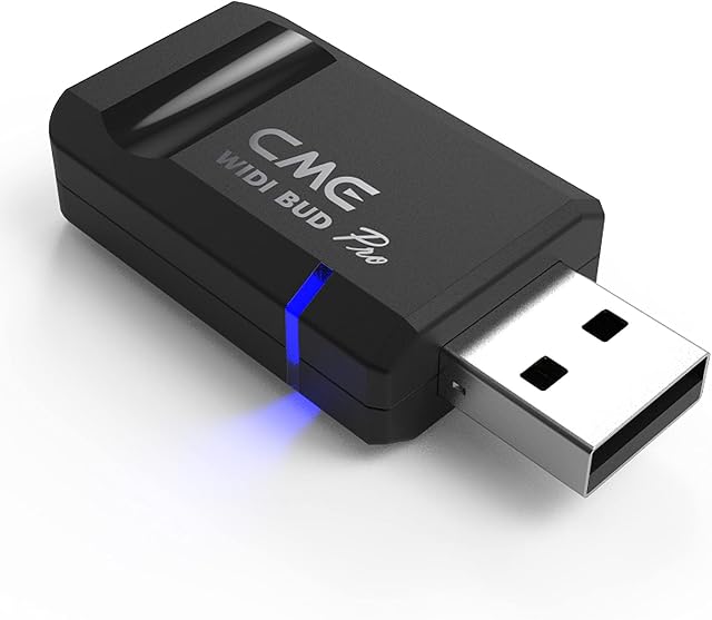 CME WIDI Bud Pro | Bluetooth MIDI Interface for iOS, macOS, Windows, Android, ChromeOS, Linux - Plug, Pair & Play | No drivers | Ultra low 3ms latency wireless MIDI for computer/laptop/PC
