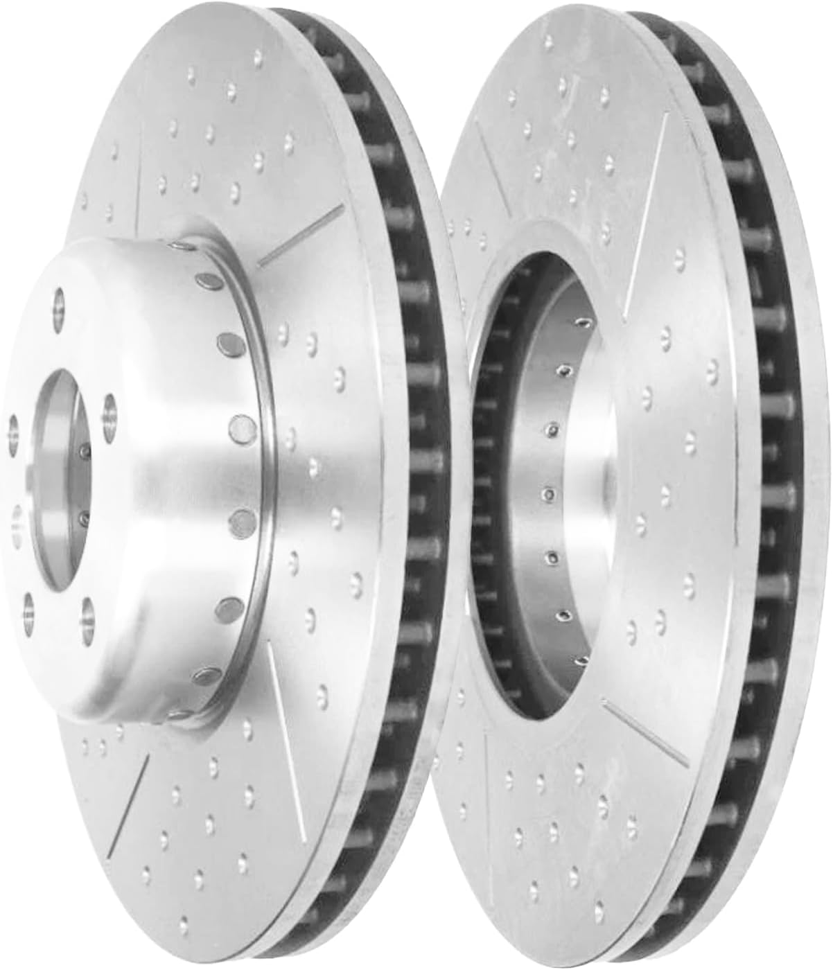 Detroit Axle - Front Brake Rotors for Toyota GR Supra BMW 230i 330e 330i 430i xDrive X3 X4 Z4, Drilled and Slotted Disc Brake Rotors Replacement : 12.99" inch Rotor
