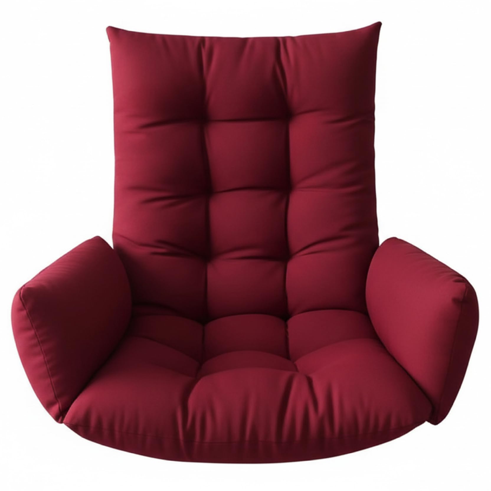 Coussin de chaise œuf bordeaux épais et lavable pour fauteuil suspendu de jardin