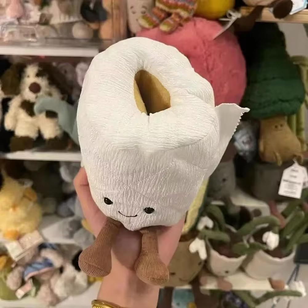 HondoKet Plush and beautiful toilet paper, doll roll, interesting and beautiful doll pendant, White - Image 2