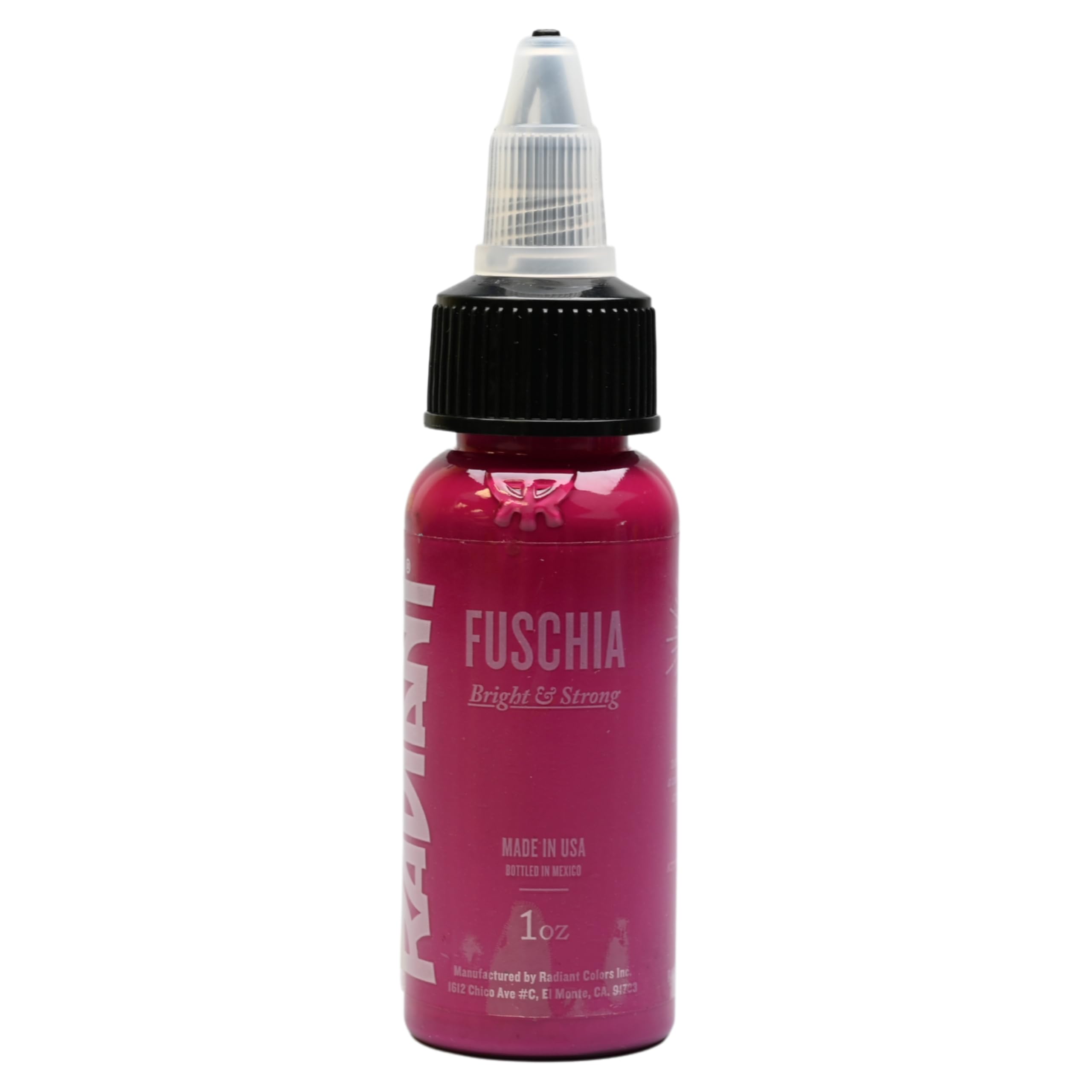 Radiant Colors - Tattoo Ink Fushia Color Tattooing and Shading Real Human Skin 1oz Bottle