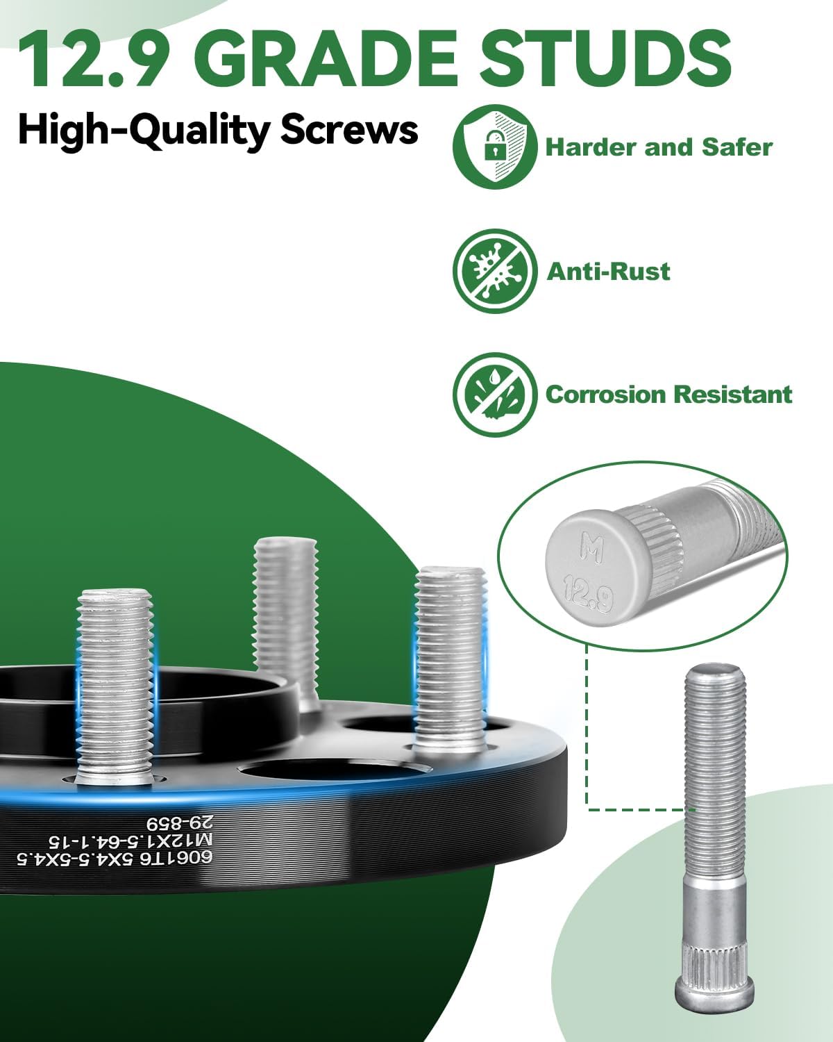 15mm 5x4.5 Hub Centric Wheel Spacers with 12x1.5 Studs, 5x114.3 Forged Wheel spacers for Accord Civic CRV RSX TLX CDX CSX ILX TSX 64.1mm
