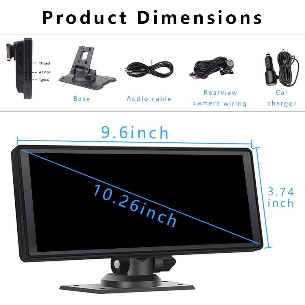 Pantalla Carplay Coche para Mazda Roadster 2005-2015, Portátil Pantalla Carplay Coche, FM Transmisor, AUX, Navegación GPS, Control por Voz
