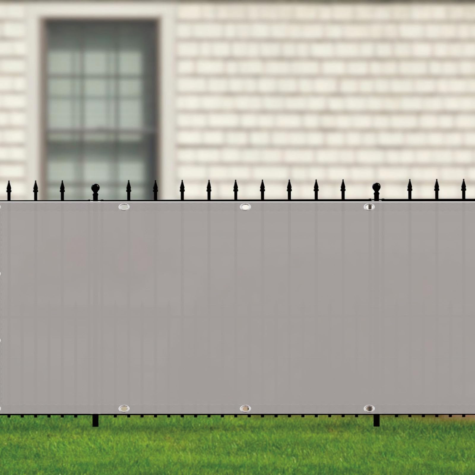 Brise Vue Balcon 160 x 725 cm Protection UV, Coupe-Vent et Imperméable, Résistant Aux Intempéries, Balcon Brise Vue à L'Épreuve avec Trous et Serre Câbles pour Patio, Gris Clair