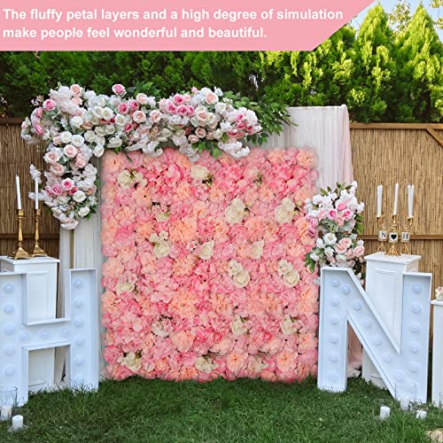 Riddsee 3D Flowers Wall Panel 15 * 15Inch-12Pcs Artificial Flower Wall Background Silk Rose Mat For Home Party Wedding Backdrop Wall Decor Shop Photo Backdrop Floral Wall Arrangement #TOP1