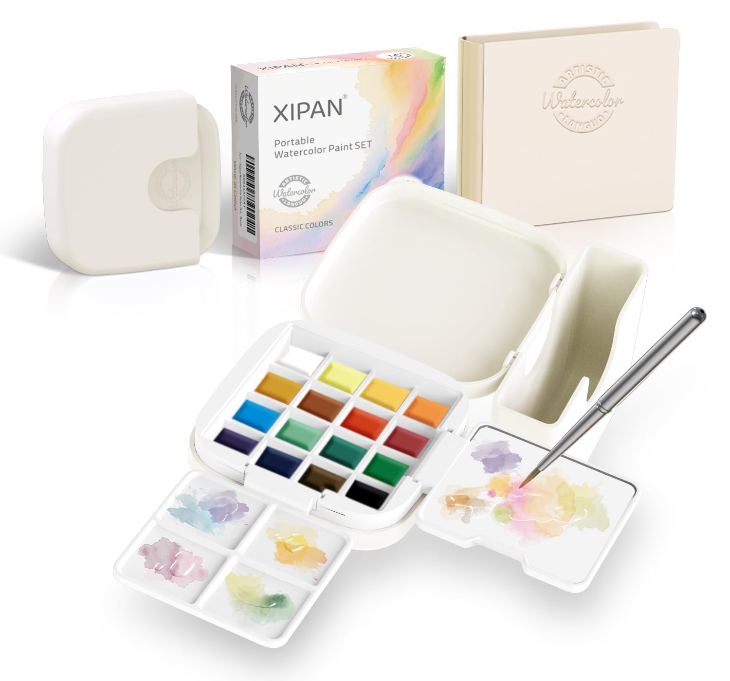 Amazon.com: XIPAN Mini Watercolor Paint Set - Compact Travel Art