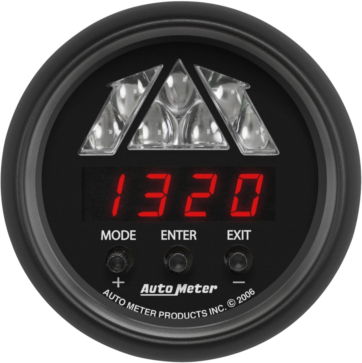 AutoMeter 2676 Z-Series Digital Tachometer with LED Shift Light - Pro RPM Gauge for Racers, 16,000 RPM Max