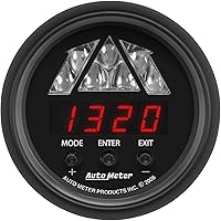AutoMeter 2676 Z-Series Digital Tachometer with LED Shift Light - Pro RPM Gauge for Racers, 16,000 RPM Max