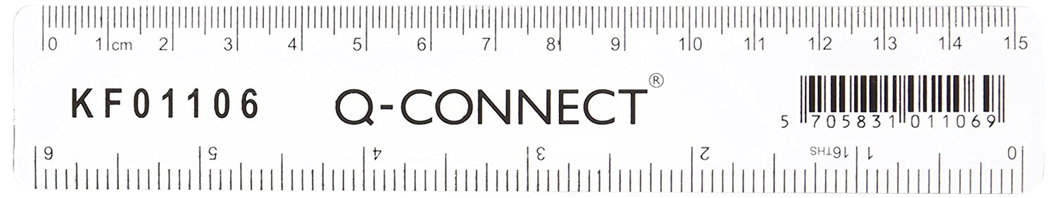 Q-Connect 1x Ruler, 150 mm - Clear