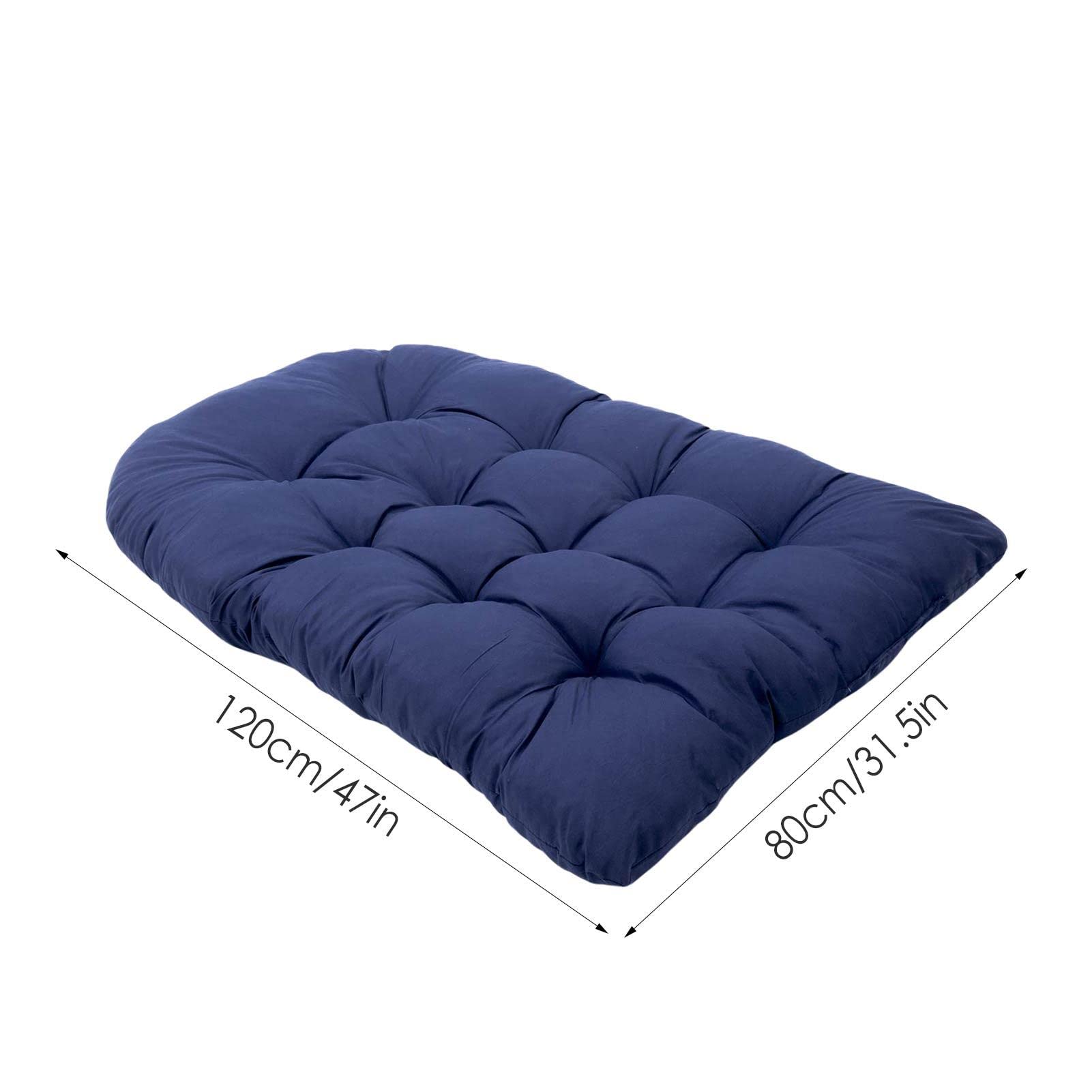 LVTXIII Cuscino Per Panca Da Esterno/Interno 122 Cm - Con Lacci, Impermeabile, Motivo Geometrico Bohémien Blu, Memory Foam, 122x45x7,6 Cm - 6