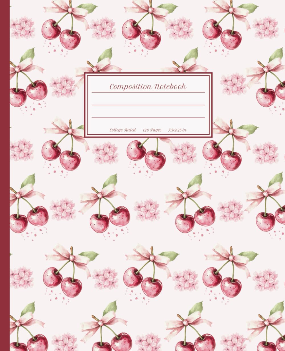 Pink Coquette Composition Notebook College Ruled with Cute Cherries And Bows Pattern: Preppy Aesthetic Girly Journal – Ideal School Supply and Perfect Gift for Girls, Kids, Teens, and Women