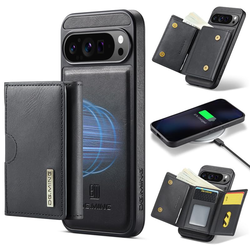 Étui de protection à rabat pour Google Pixel 9 Pro XL amovible rfid