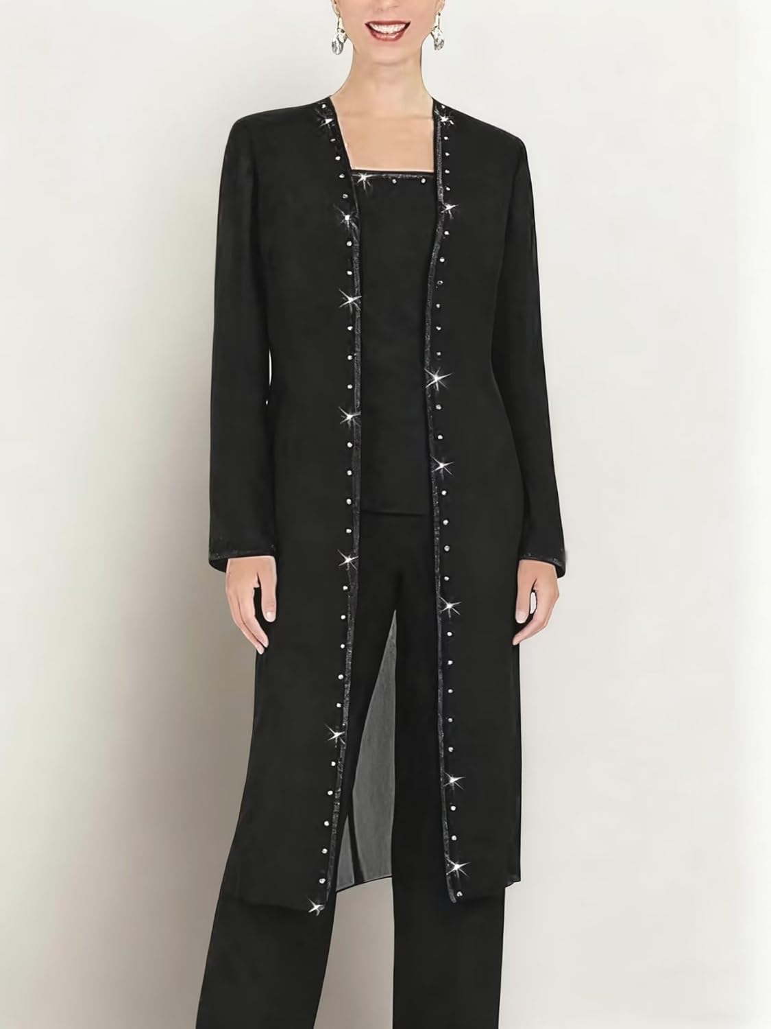 3 Pcs Mother of The Bride Pants Suits for Wedding Long Formal Pant Suits for Women Dressy Wedding
