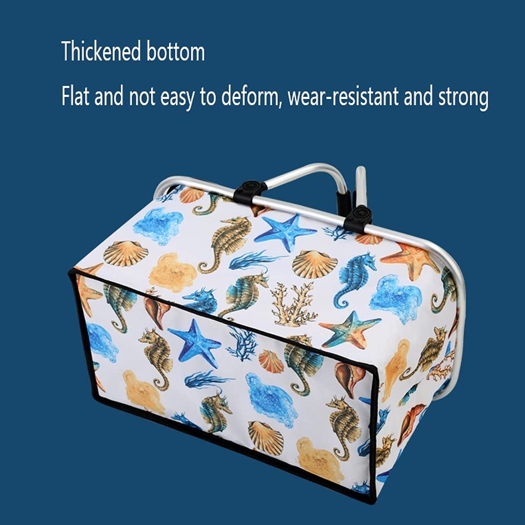 Ilated - Cestino pieghevole da 30 l, in tessuto di bue, portatile, per esterni, con alluminio, perfetto per barbecue in famiglia e gite in spiaggia (colore: B)