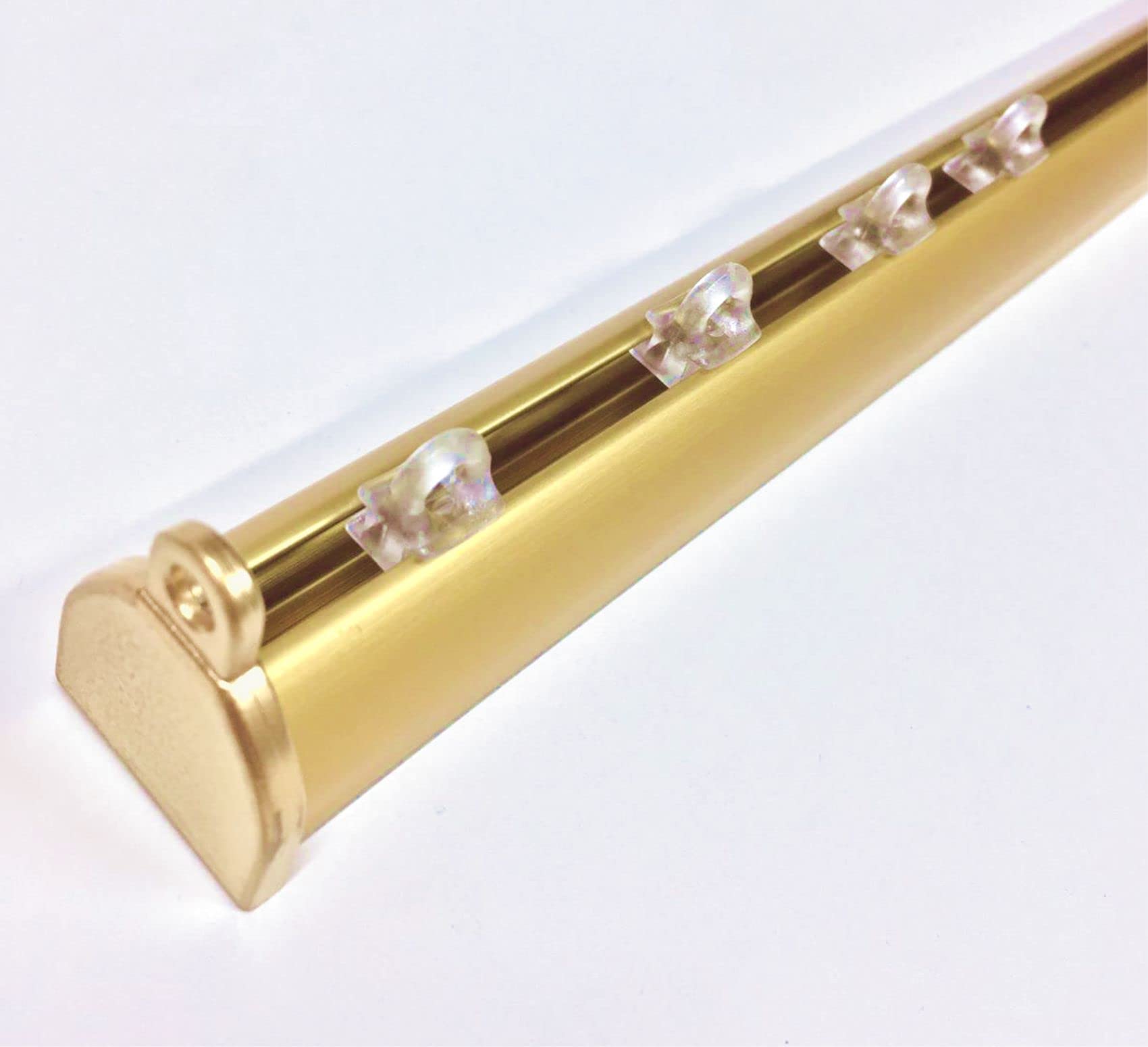 GLOBALCORPORATION bastone tenda in alluminio argento oro bronzo binario per Tende a soffitto profilo con kit completo acciaio riloga zineffa scorritenda decorativi guida arricciata (100 cm, Oro)