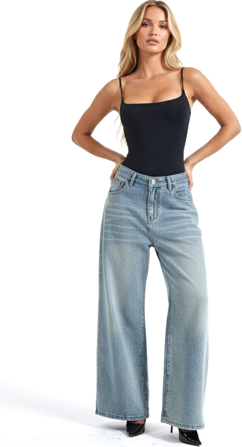 Navneet Women Sexy Square Neck Spaghetti Strap Thong Tank Top Bodysuit Sleeveless Backless Cami Body Suit - Image 4