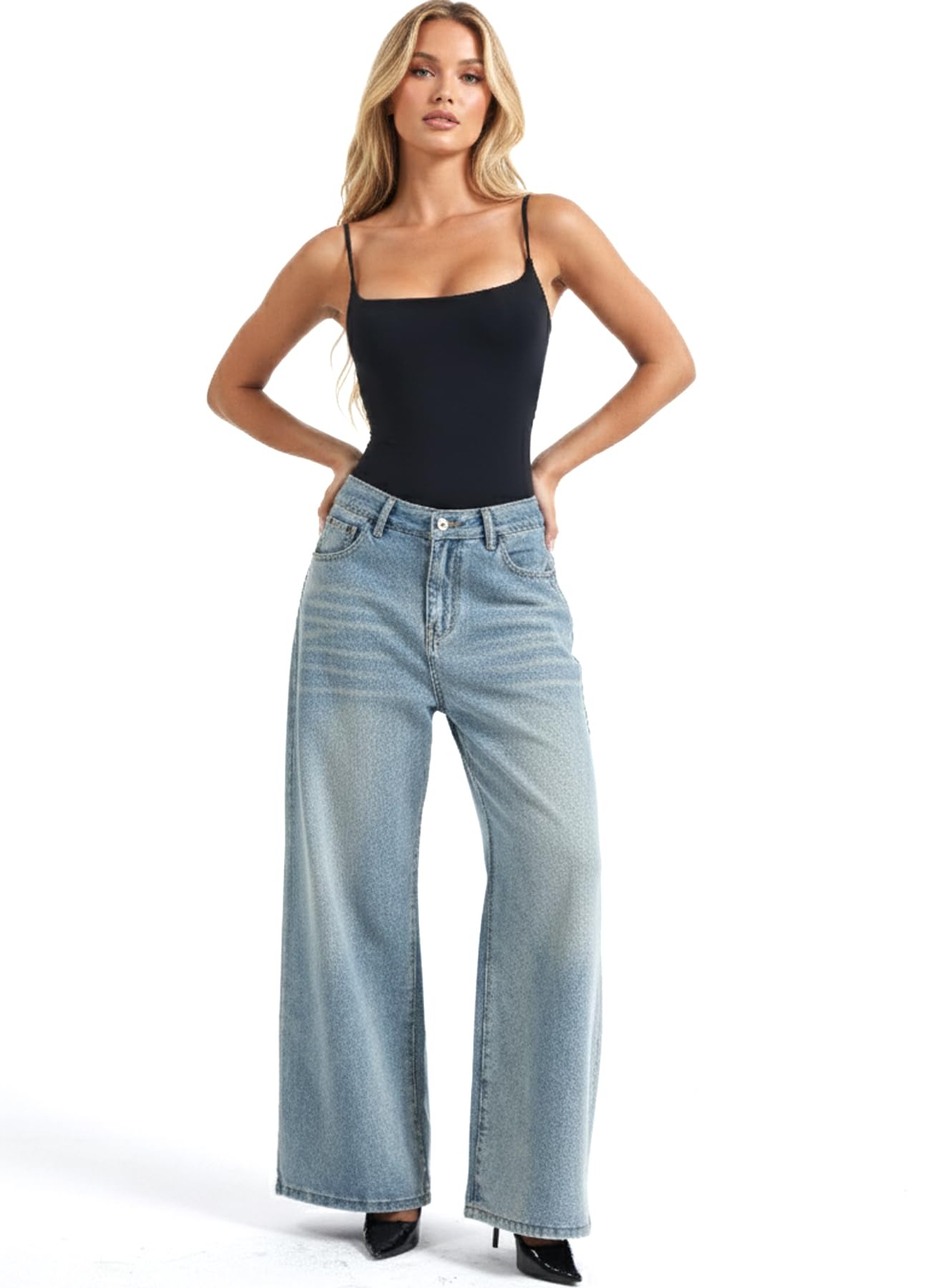 Navneet Body da donna, elegante, scollo quadrato, canotta shapewear Bodycon Body estivo, feste, festival