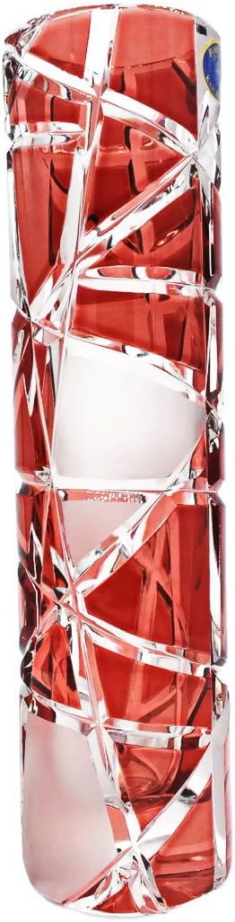 (TM) Bohemia LEADED Crystal Glass ANTHOS VASE (Small, Vino Red)