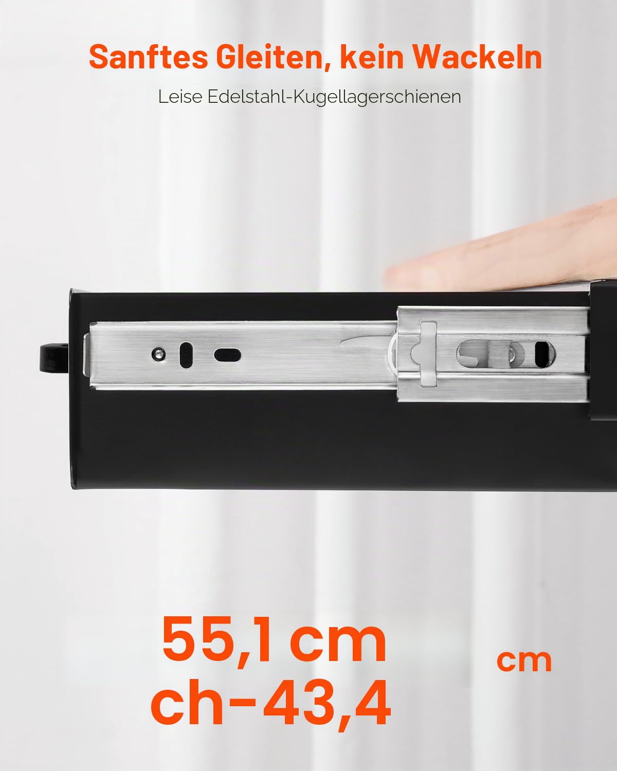VEVOR Untertisch Schublade 635x232x75 mm, Unterbau Schreibtisch, versteckter Schreibtisch-Aufbewahrungs-Organizer, Bleistiftschublade unter dem Tisch für Sitz-Steh-Arbeitsplätze im Büro & zu Hause