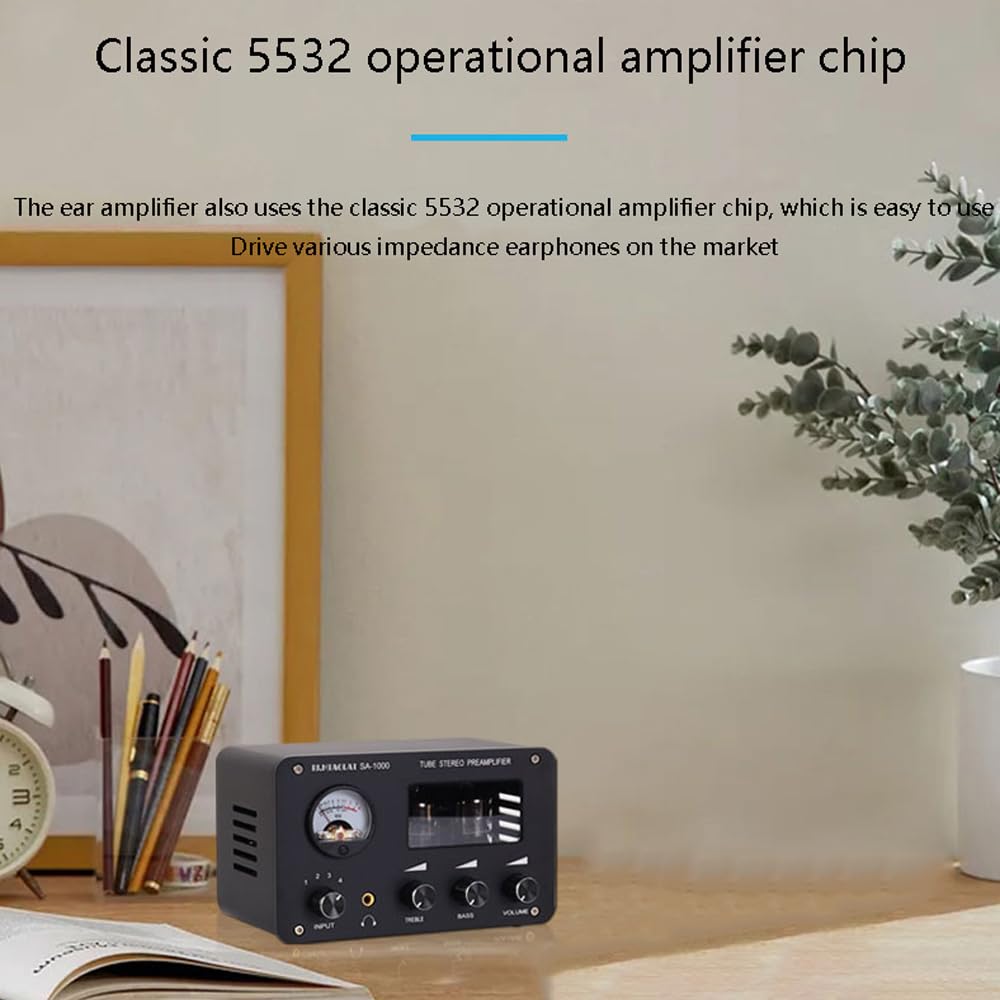 SA-1000 Preamplificador de válvula audiófilo Audio HiFi Amplificador valvula eléctrico 4 entradas 2 salidas Interfaces de audio Amplificador de conmutación de audio sin pérdidas Chip 5532 integrado