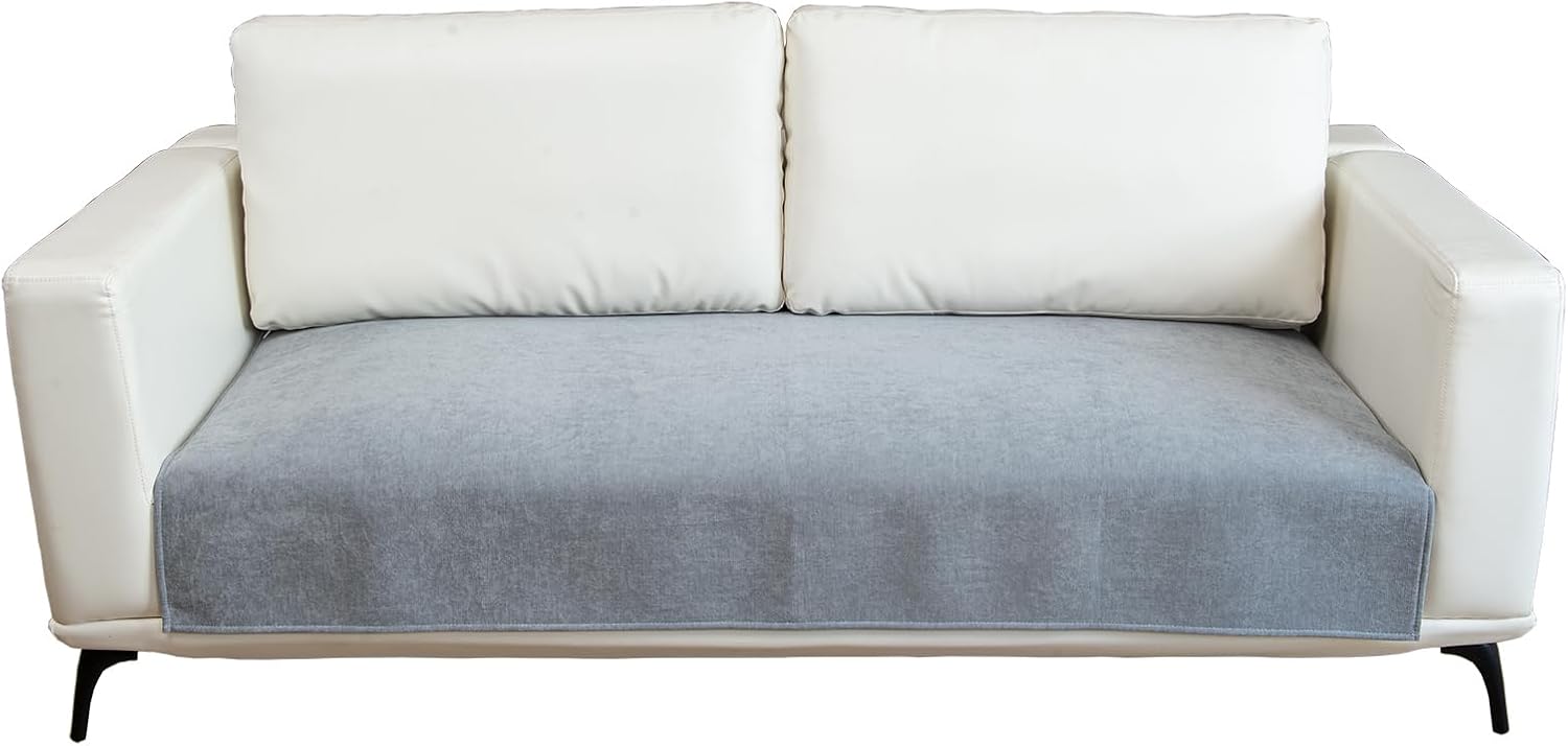 Couch Cover Sectional Couch Covers Non Slip Sofa Covers Washable for 3 Cushion Couch L Shaped Couch Protector Sofa Slipcovers for Kids Dogs Pets,Chenille,Light Gray,36''x63''(Only 1 Piece) 36''x63''/Rectangular Chenille,light Gray