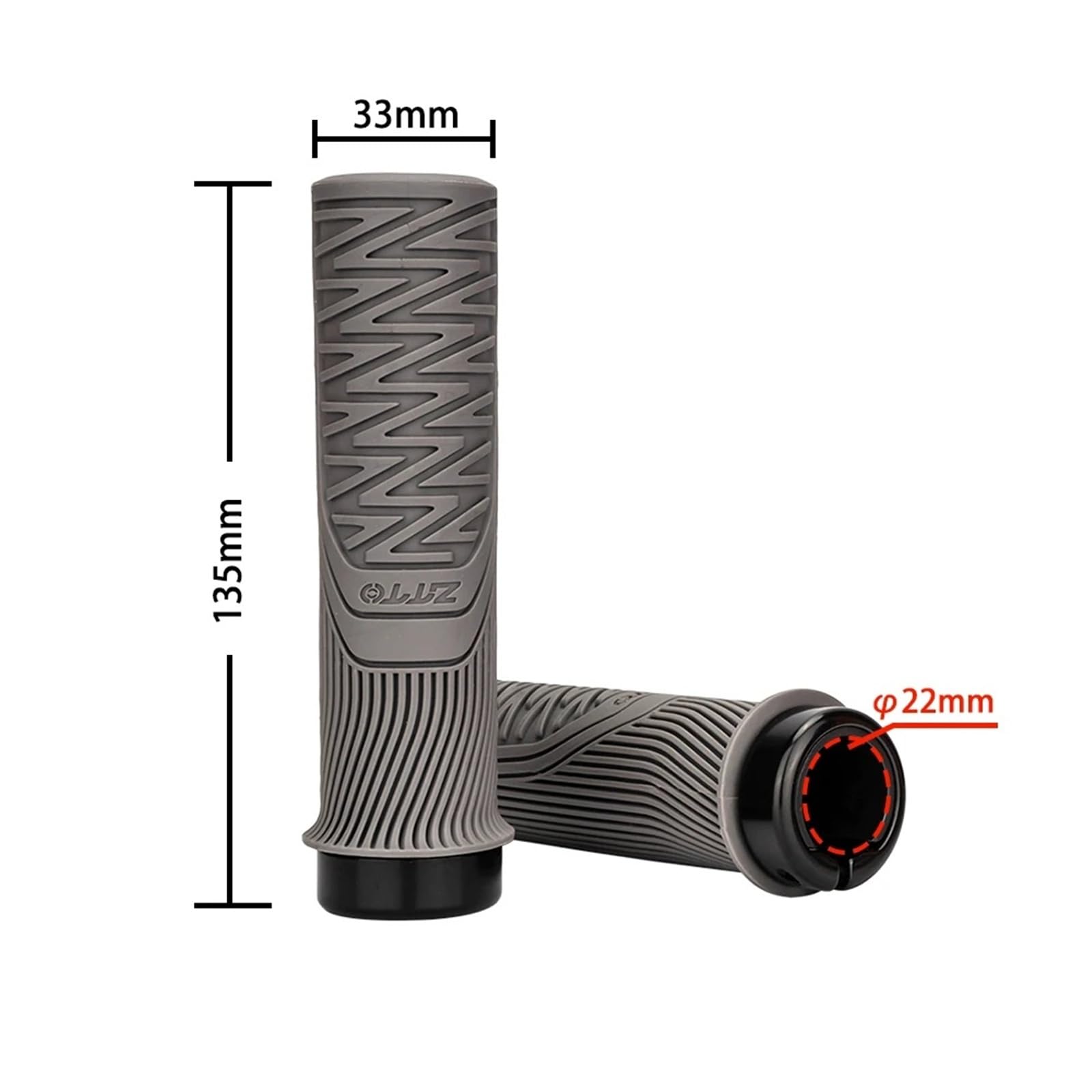Compatible con puños MTB antideslizantes y a prueba de golpes de 33 mm.
