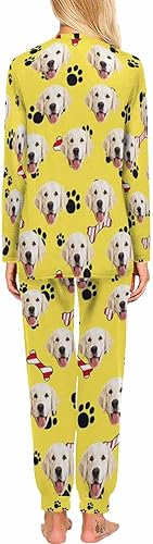 Miniatura 6 de MyPupSocks Conjunto de pijama personalizado para mascotas para mujer diseño de cara de perro gato para Navidad XS-XXL
