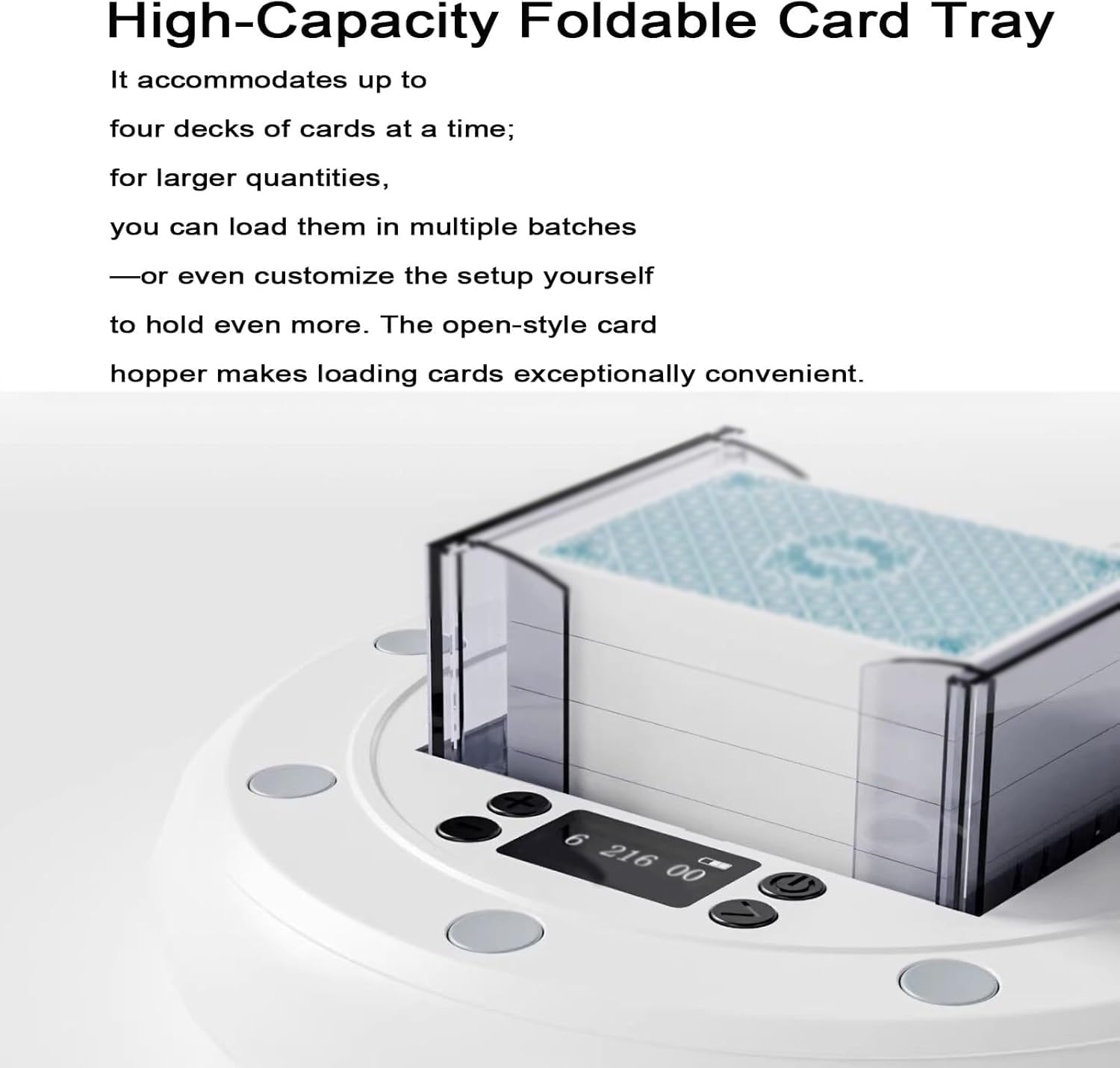 Shuffler automatico di carte e distributore di carte per 1-4 mazzi, supporta 1-8 giocatori, design a basso rumore per giochi di poker e blackjack
