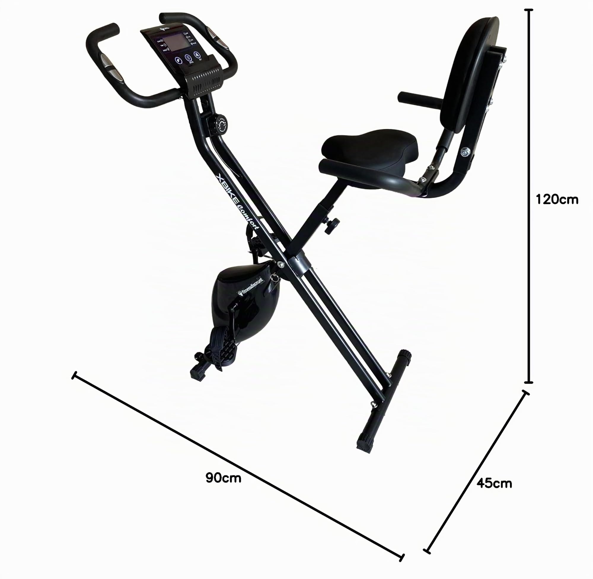 Cyclette da casa pieghevole con schienale COMFORT FD Sport X-Bike | Cyclette da camera | Fitness per l'allenamento a casa | Cyclette a resistenza magnetica | Bicicletta con schienale
