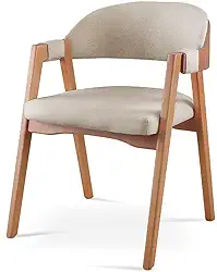 Cadeira para Mesa de Jantar Gaia Encosto Curvo Bege