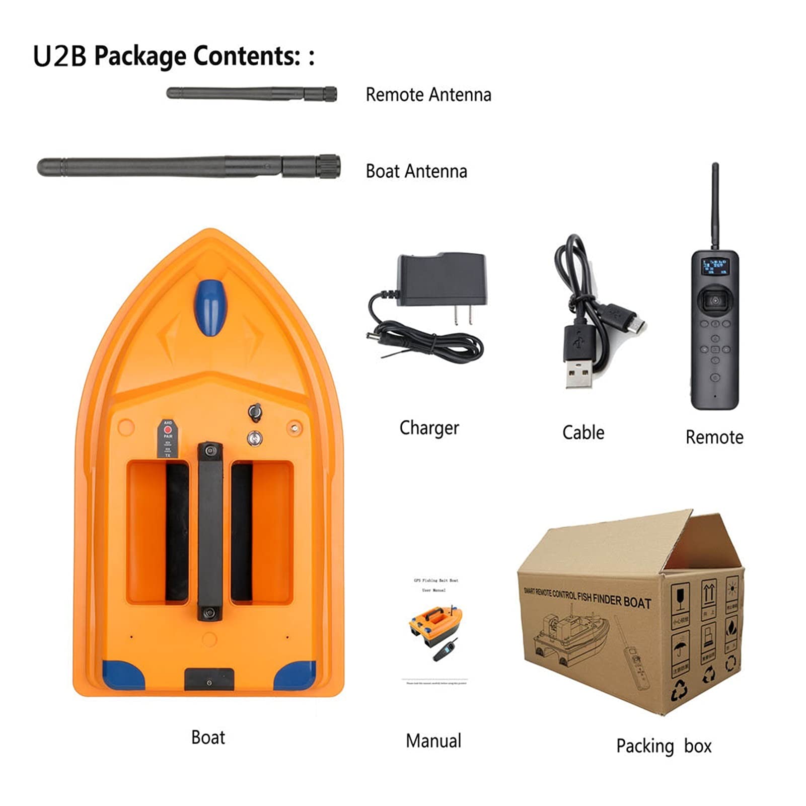 Podwodna kamera wędkarska, 2.4G Wireless 50. 0M RC. Łódź przynęta Intelligent Auto Lure Control Łódź rybacka 3KG. Wyszukiwarka łowców przynęty Dual Motors 2 Hopper Bait