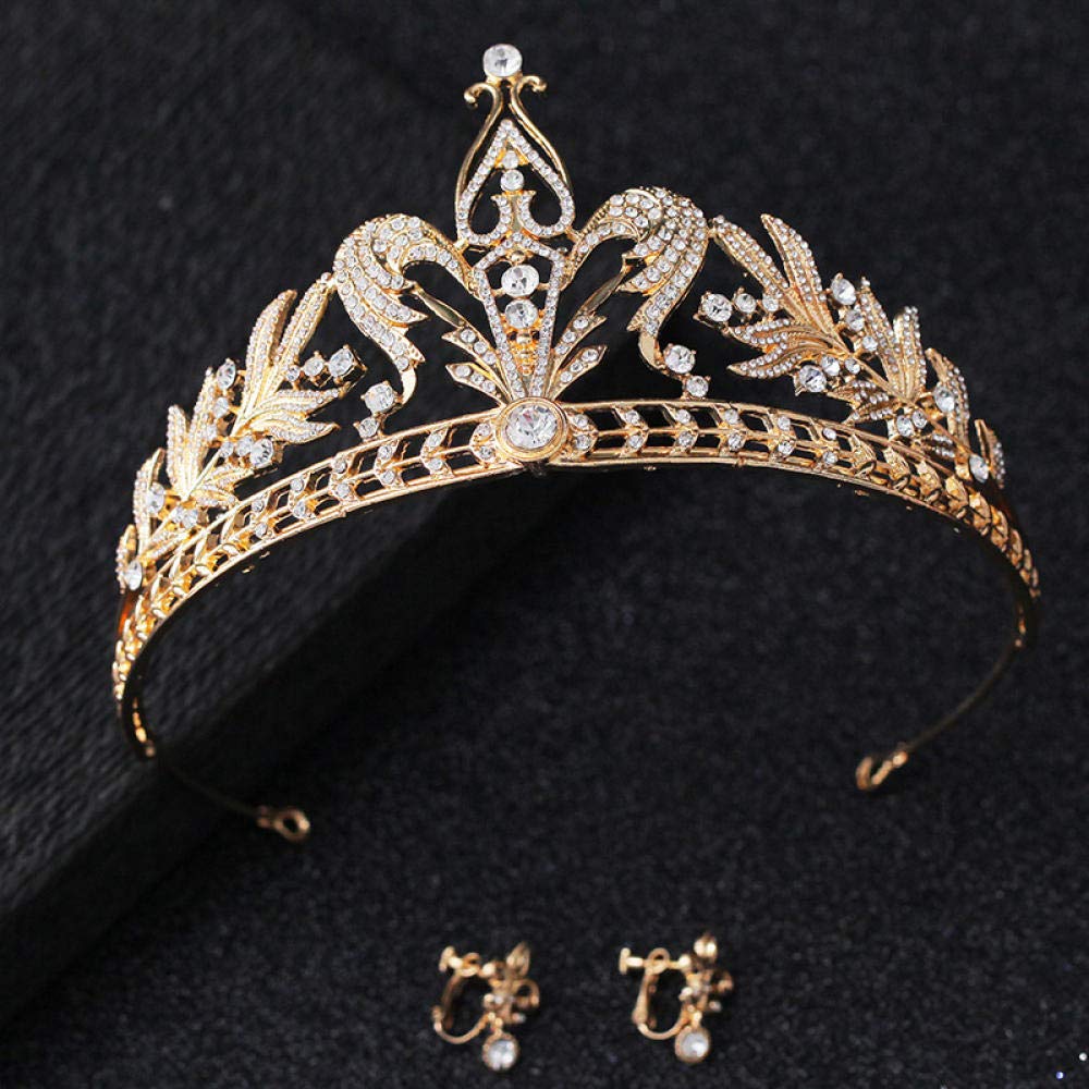Tiara, stop strasu, ozdoba na głowę dla panny młodej, złote Noble dla kobiet, prosta, modna ozdoba na wesele, ozdoba do włosów, w stylu vintage, opaska na czoło na imprezę