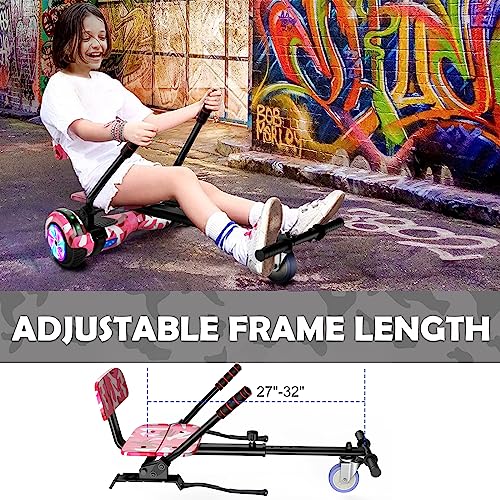 SISIGAD Hoverboards and Kart Bundle, 6.5'' Hover Boards with Seat Attachment, Self Balancing Scooter with Bluetooth Speaker&LED Lights, Hoverboards for Kids - Image 3