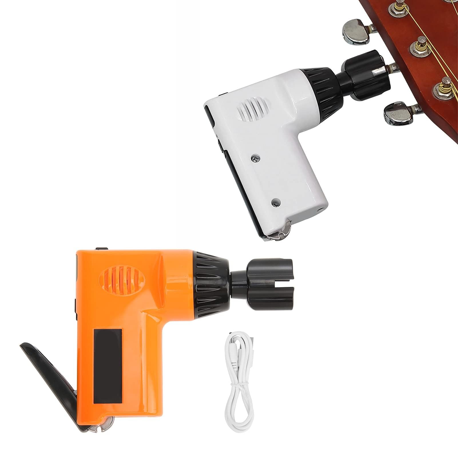 Coupe-Cordes de Guitare Électrique, Multifonctionnel Enrouleur de Cordes Outil d'entretien de Guitare Accessoires d'Instruments pour Guitare Basse Ukulélé 2.7‑4.3V(Orange)