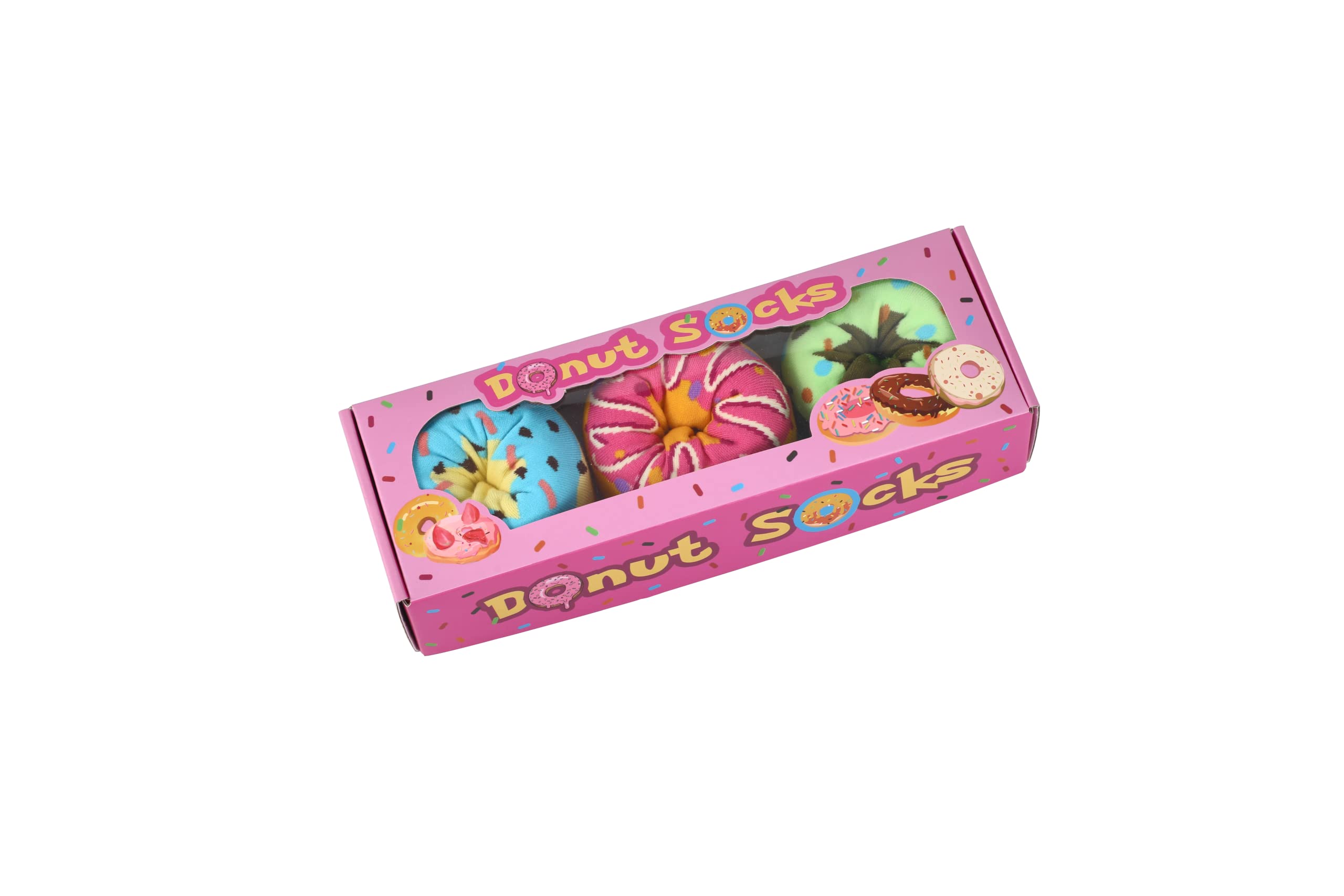 sokken Donut fudge met regenboog sprinkles | Handig Cadeau