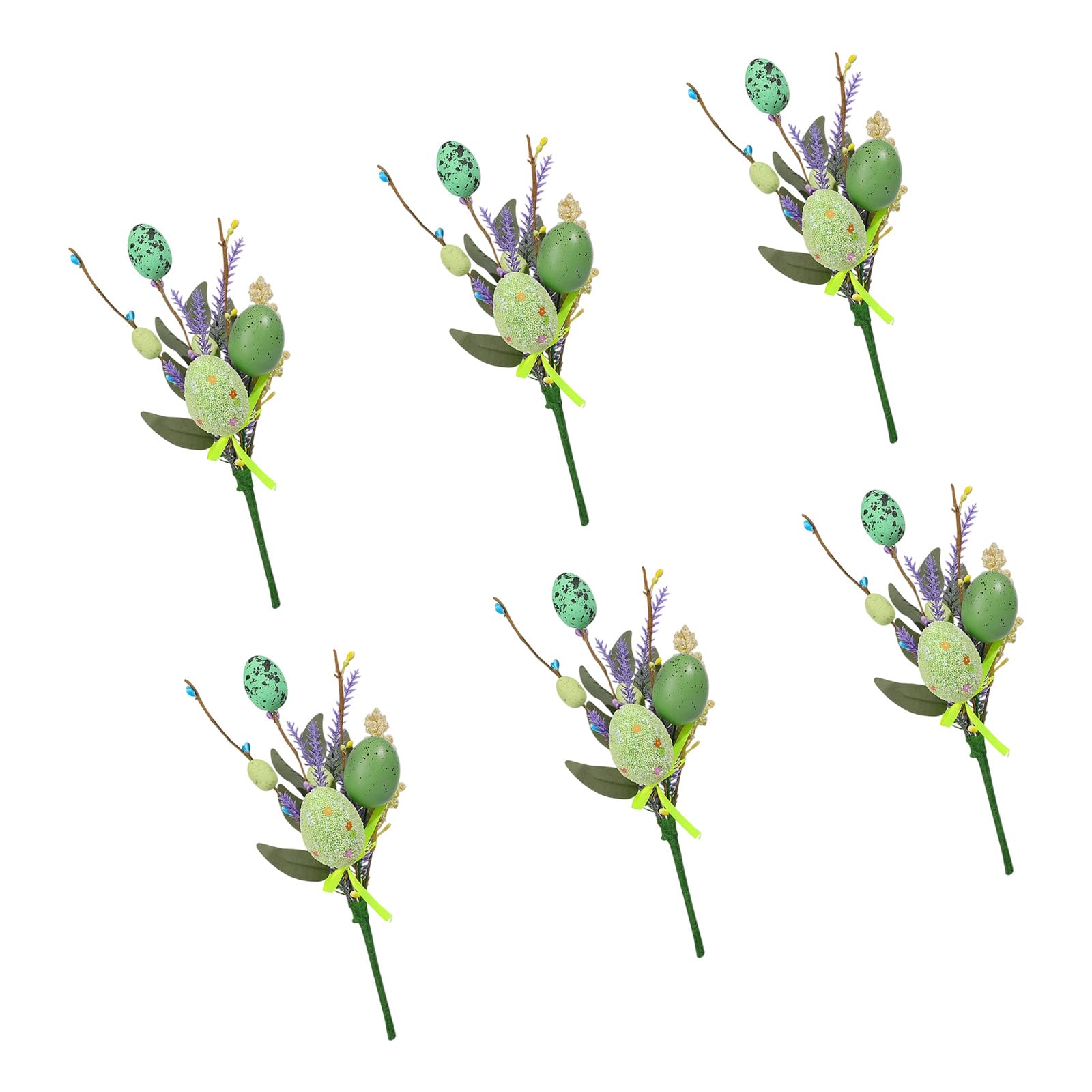 Xjdzineq 6Pcs Easter Eggs Flower Arrangement Artificial Bouquets for Mantels Tabletop Display Holiday Decoration Easter Arrangement
