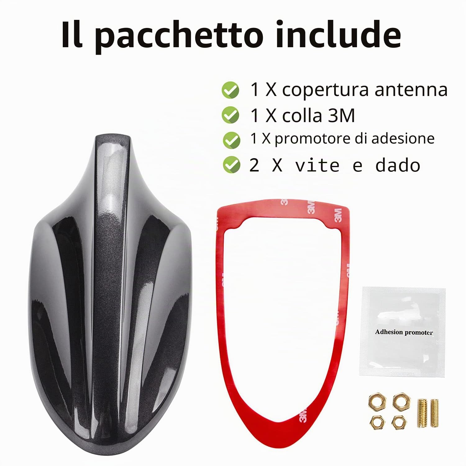 Psler® Antenna del Segnale Radio Della del Pinna di Squalo per Compass/Renegade 2017-2023(Nero)