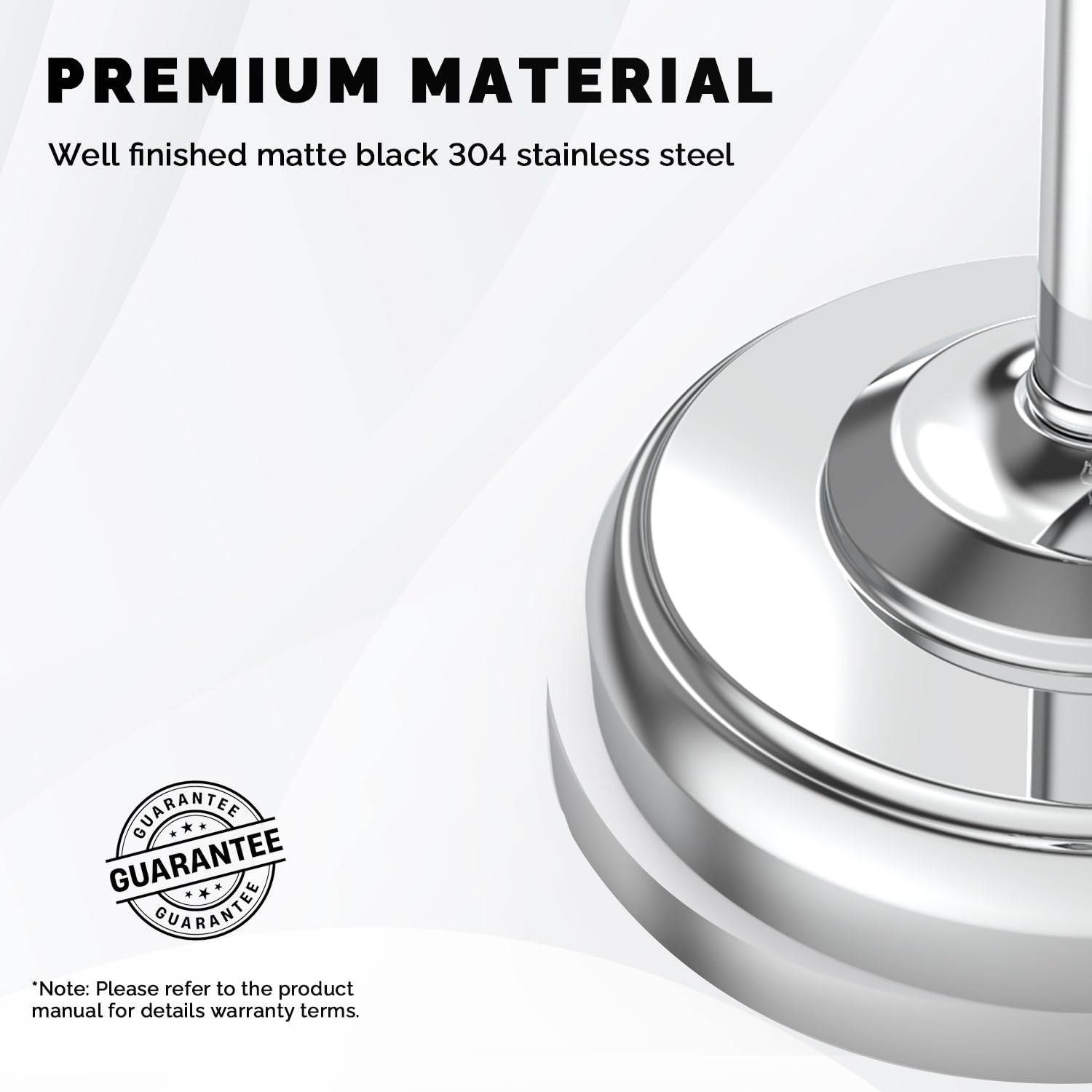 Toilet Paper Holder Stand Stainless Steel & Weighted Base Chrome — Amazon image 8