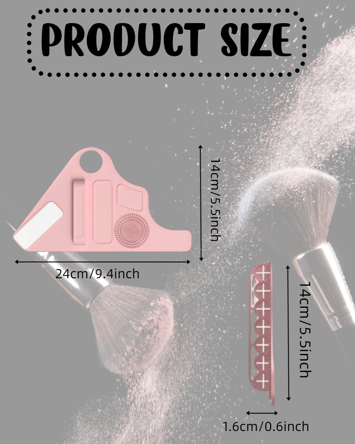 Makeup Mixing Palette Wrist Strap with Makeup Brush Storage & Silicone Mixing Tray