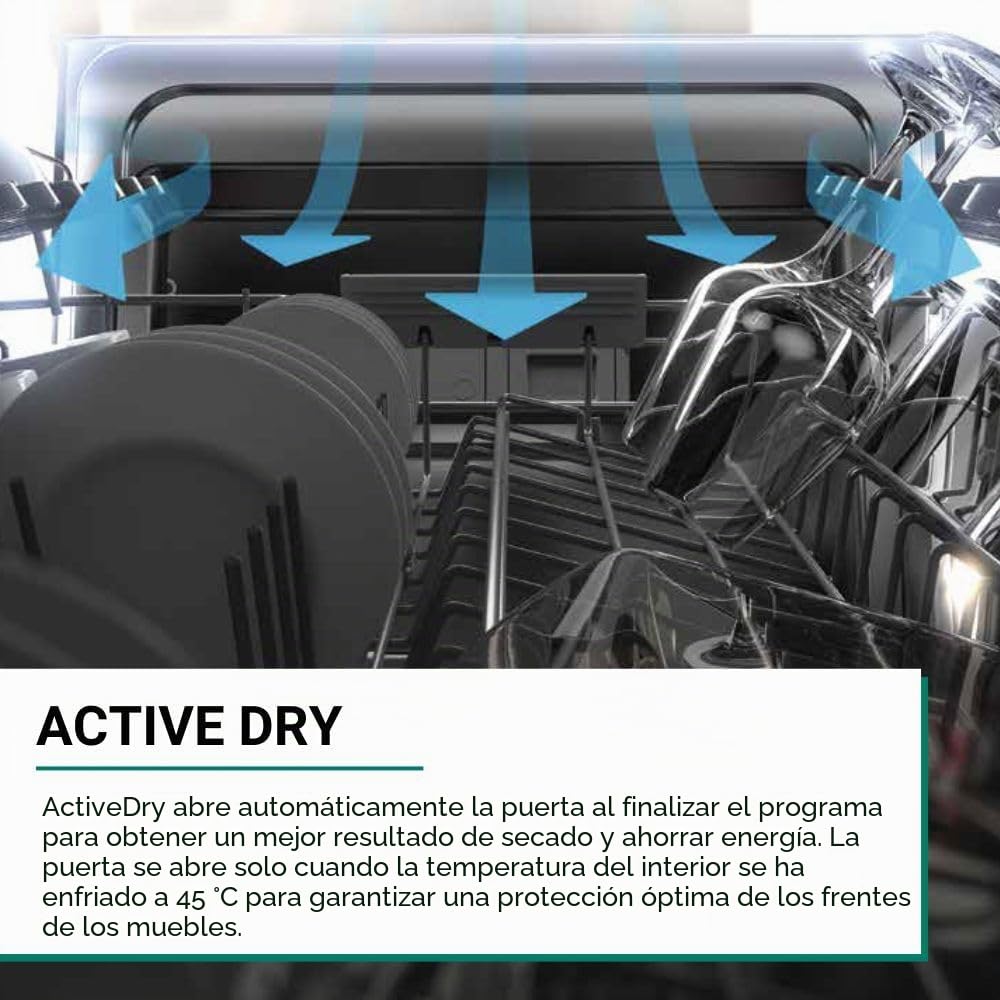 Bauknecht BK6IC11BS7LA0 Lavavajillas totalmente integrado (45 cm)/ActiveDry/Programa de sensor/PowerClean/Bandeja de cubiertos/programa de higiene/protección contra el agua/Luz en el suelo/Inicio