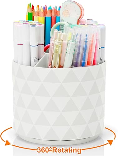 Miniatura 9 de Lindos soportes para lápices para escritorio, soportes giratorios de 360 grados para oficina en casa, organizador de bolígrafos con 5