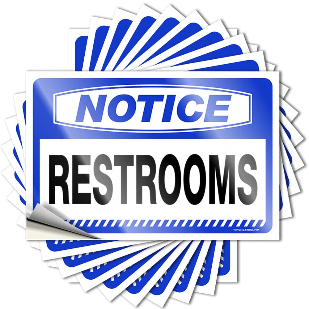 Notice Restrooms Left Arrow Rock Decal | Bedroom Stuff Waterproof Vinyl Helmet Girl Removable Decal Peel Stick(12X18CM)