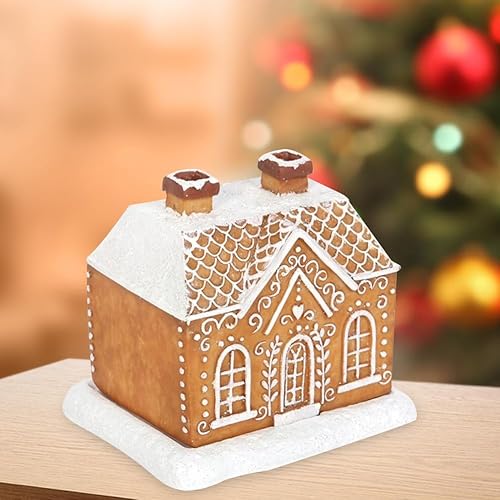 Miniatura 8 de Cessfle Quemador de incienso de cabaña de troncos de Navidad, quemador de incienso de invierno nevado de Navidad con 61 conos de incienso, chimenea