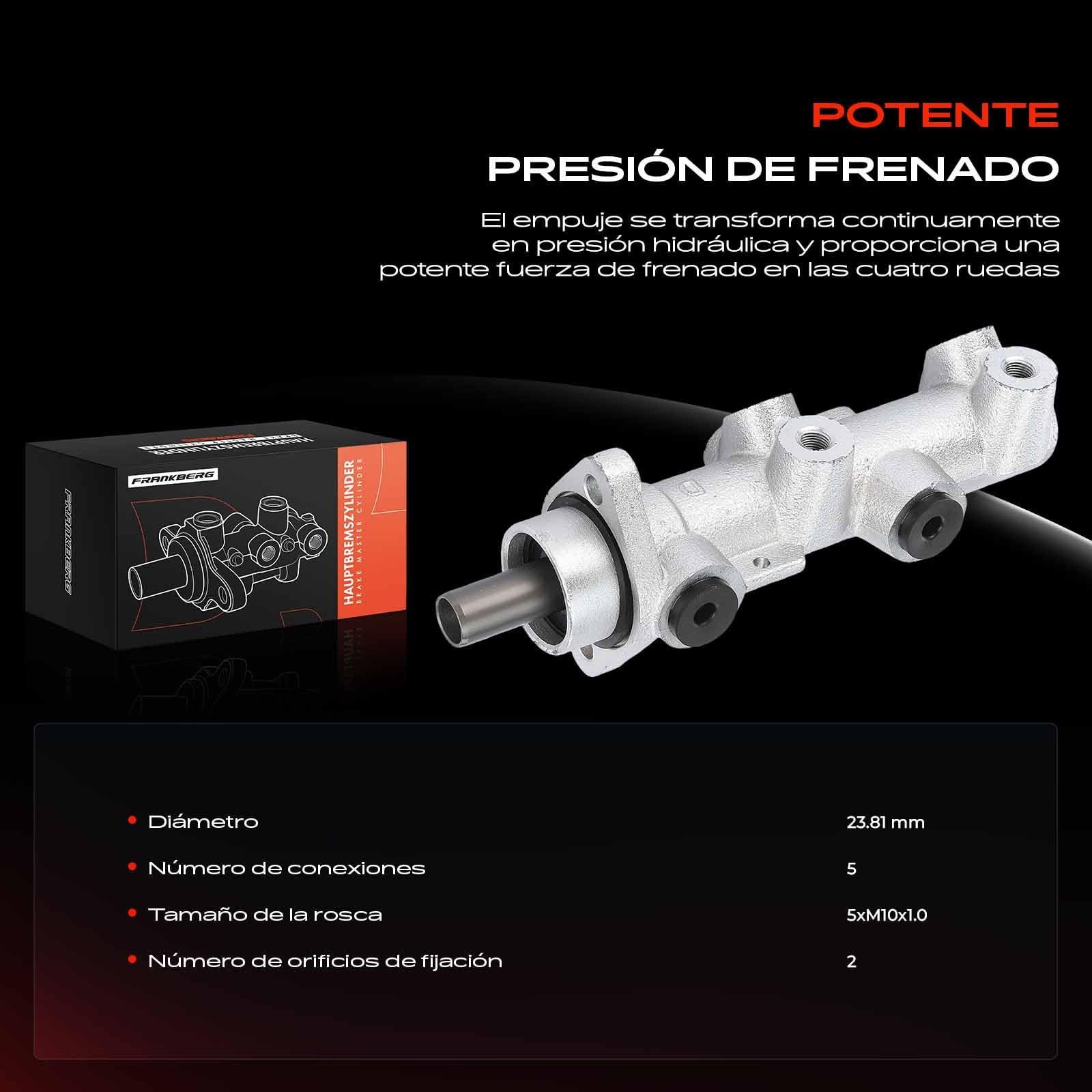Frankberg Cilindro maestro de freno cilindro de freno 460100000 | Compatible con: Autobús Boxer 230P, Plataforma plana/chasis Ducato 230, Autobús Ducato 230, Boxer Box 230L