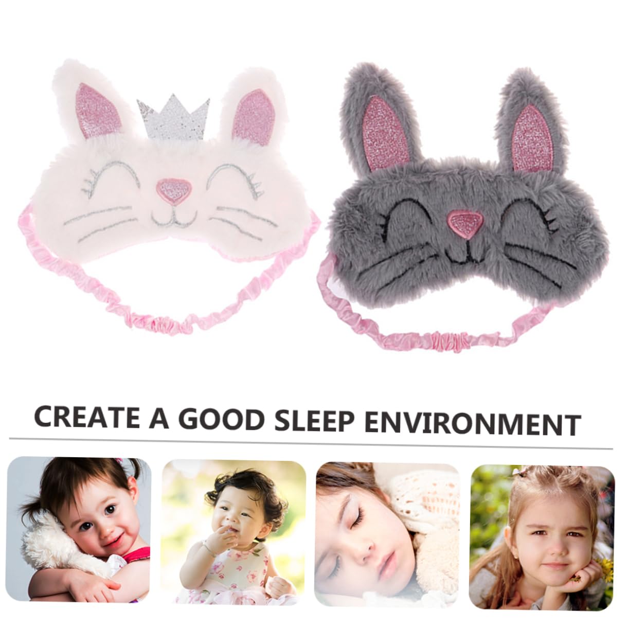 GLEAVI Schlafmaske 6 Stk Plüsch-kaninchen-augenmaske Plüsch-augenabdeckung Tierische Augenabdeckung Kaninchen-augenklappe en Weiß Reisen Gesichtsmaske Atmungsaktiv