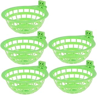 VILLCASE 5pcs Hollow Out Bird Nest Plastic Hollow Hanging Cage Eggs Hatching Tool Bird Breeding Hut Nest Pan Finch Parrot Canary Green