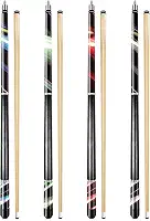 Wakefa 58 inch Pool Sticks Set of 4, 13mm Tip Pool Cues Billiard Cue Sticks for House Bar, Maple Wood Pool Table Sticks with 2 Chalk for Professional Billiard Players 18 19 20 21 oz