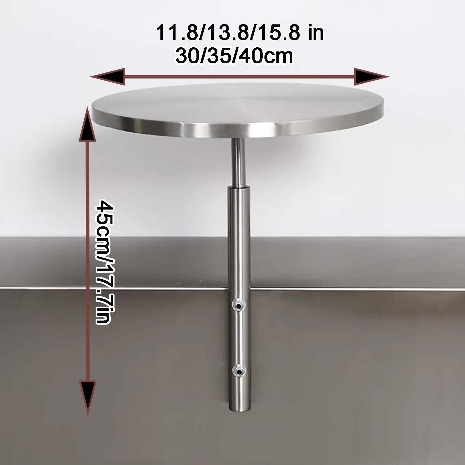 Nowoczesny stolik barowy montowany na ścianie – biurko barowe ze stali nierdzewnej z metalową nogą (rura kwadratowa/okrągła) do kawiarni i domowego biura(Style 4,30x45cm)